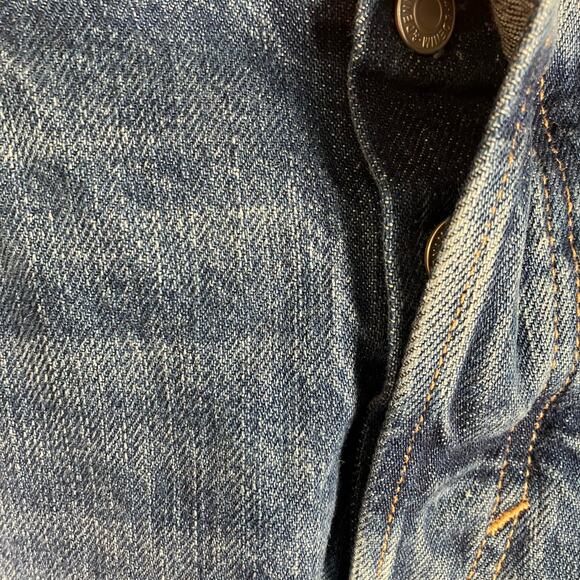 H&M &Denim Slim Straight Jeans Blue Stretch Mid Rise Size 32 Women’s Button Fly - Picture 9 of 15